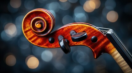 Close-up of violin scroll