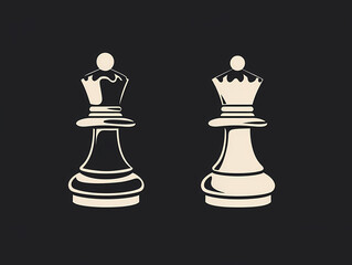 Chess piece minimalist vector logo design