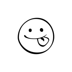 Fototapeta premium Happy smiley face with tongue out expressing joy and playfulness in a simple, minimalist design