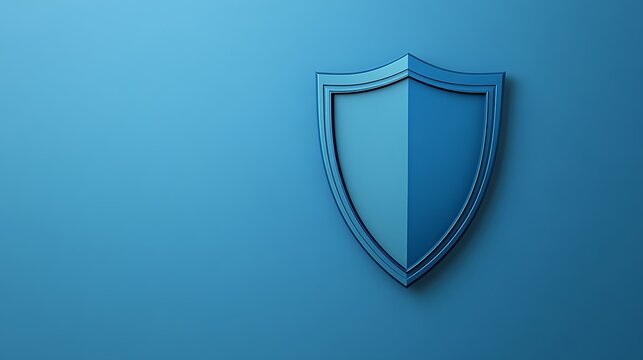 3D Render of a Blue Protective Shield Against a Solid Background AI Generated