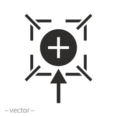 Obraz premium center calibration, calibrate icon, target, flat vector illustration