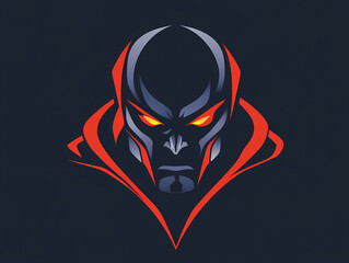 Comic villain minimalist vector logo design
