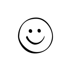 Smiling face icon with simple design showcasing happiness in a minimalistic style