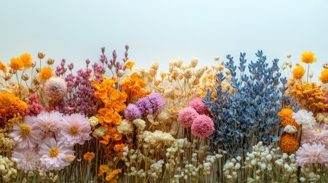 Colorful dried flower arrangement