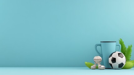 Summer Soccer Trophy: 3D Render of a Winning Celebration AI Generated