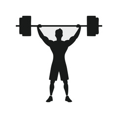 silhouette of man lifting weights