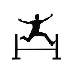 silhouette of a young woman jumping