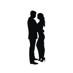 silhouette of a young couple