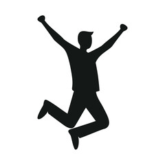 silhouette of a man jumping