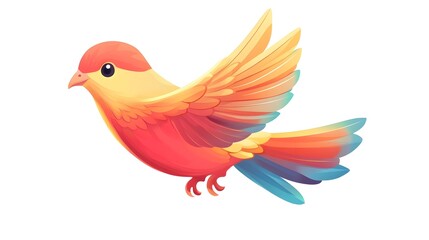 Obraz premium Professional Colorful Dove Bird Portrait on White Background for Commercial Use