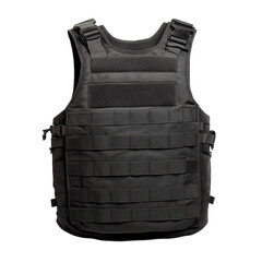 Tactical bulletproof vest in tan color isolated on white background