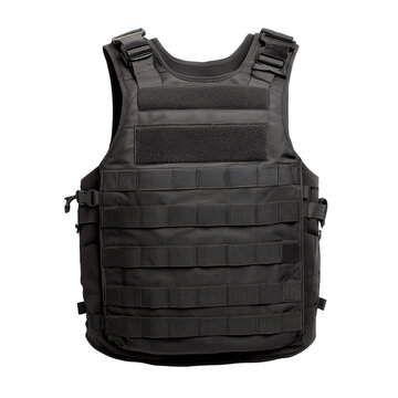 Tactical bulletproof vest in tan color isolated on white background