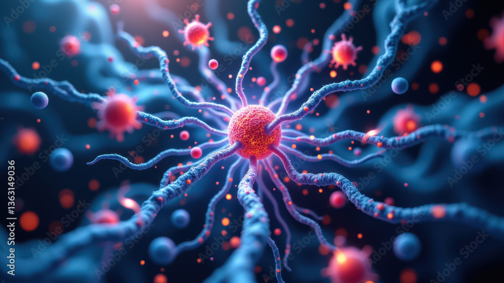 Aufkleber magnesium glycinate molecule within a neural network with dendrites and synapses.