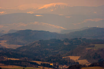 From the viewing terrace at Błędne Skały, you can enjoy such scenery. At the top of the photo,...