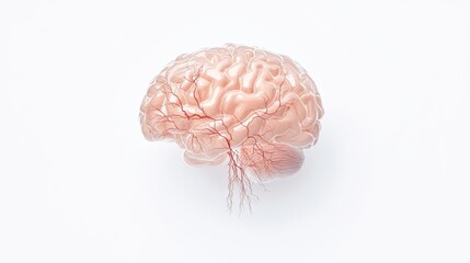 A detailed view of a human brain showcasing intricate structures and connections, ideal for educational use.