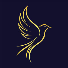 Obraz premium Golden bird logo vector. modern luxury brand