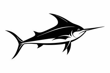 black marlin icon set silhouette black vector