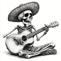 Fototapeta premium skull with guitar