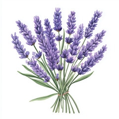 Obraz premium Lush Lavender Bouquet Watercolor Style Illustration