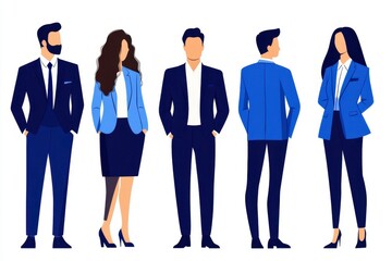 Fototapeta premium Business professionals standing in formal attire 