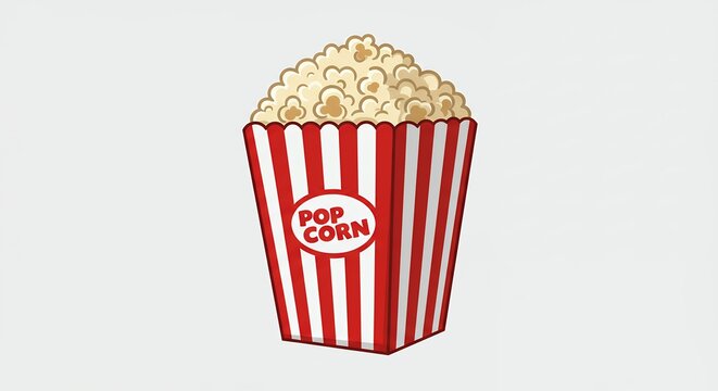 popcorn in red and white striped container clip art preview