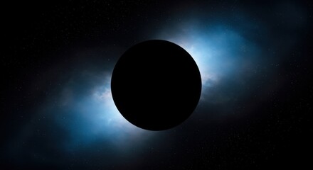 Obraz premium Celestial event showcasing a dark silhouette against a vibrant cosmic backdrop