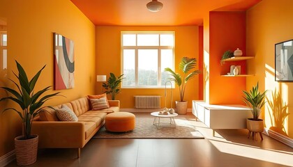 Sunny Orange Living Room
