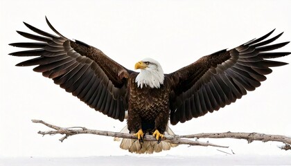Bald eagle isolated on white background