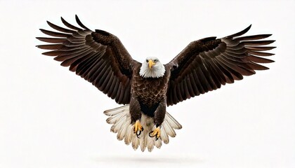 Fototapeta premium Bald eagle isolated on white background