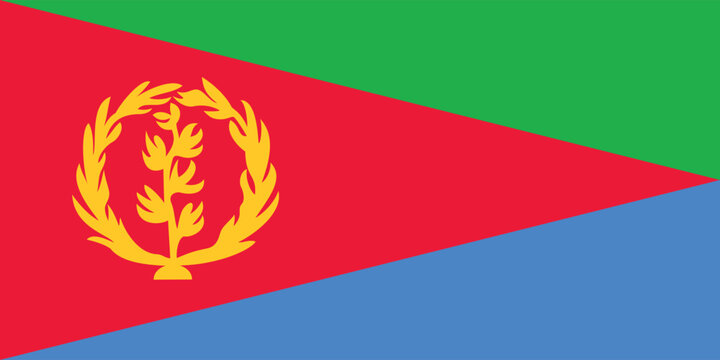 Eritrea Flag Vector Clipart Illustration, High-Quality Digital Design of the Eritrean National Flag, Perfect for Graphic Projects, Presentations, and Educational Materials
