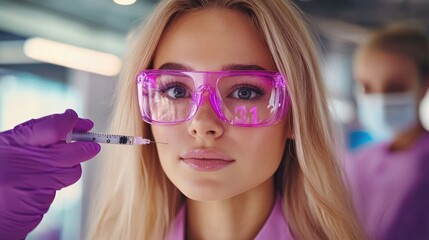 Modern Cosmetic Procedure: Woman Receiving Facial Injection