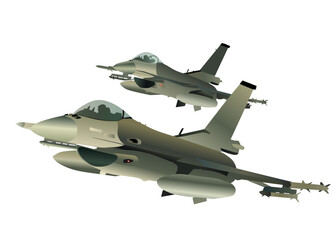 Military Fighter jet plane F16