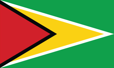 Guyana Flag Vector Clipart Illustration - High-Quality Digital Artwork of the Vibrant National Flag of Guyana with Bold Colors, Geometric Design, and Symbolic Representation