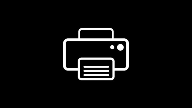 Printer icon flat design. Fax icon print symbol icon animation.
