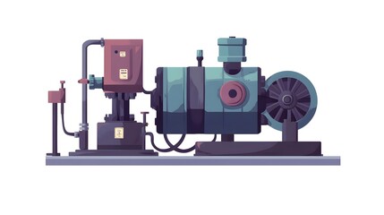 Professional Shallow Well Pump Vector Illustration for Electrification Projects