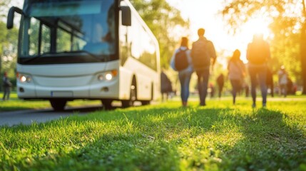 Tourists Exploring Historic Battlefield by Bus