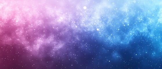 Obraz premium Ethereal cosmic vista with pink and blue nebulas creating a dreamy celestial background for space exploration and astronomical wonder