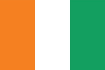 Obraz premium Ivory Coast Flag Vector Clipart Illustration – High-Quality Graphic Design of the National Flag of Côte d'Ivoire in Vibrant Colors for Creative Projects, Digital Use, and Print