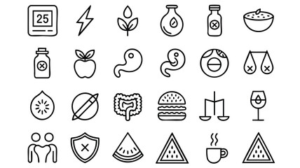 Fototapeta premium Set of Health and Wellness Line Icons