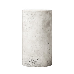 Concrete cylinder grey textured stone object design element isolated