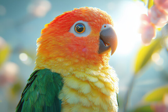 A vibrant illustration of a caique parrot, showcasing its colorful plumage