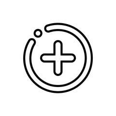 Add icon vector. Plus icon sign symbol vector. Medical cross vector icon illustration isolated on white background