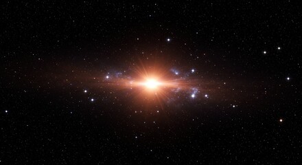 Fototapeta premium Stunning view of a galaxy with bright core surrounded by stars in space