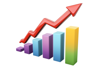 business graph with arrow