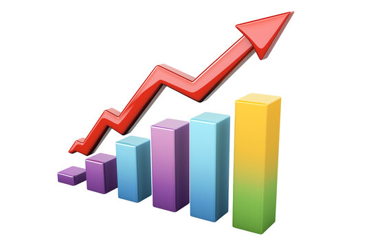 business graph with arrow