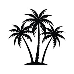 Palm trees vector silhouette art illustration