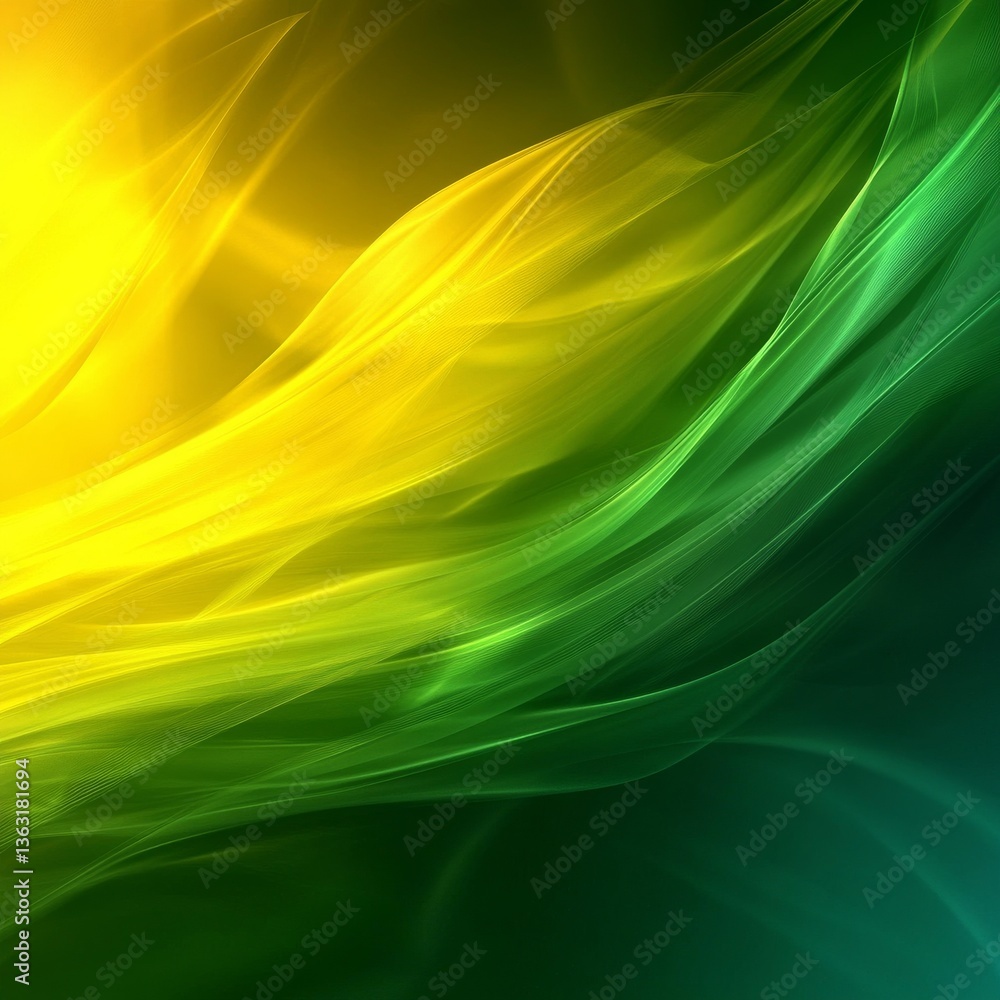 Leinwandbilder abstract flowing lines in yellow and green: gradient background for modern design elements