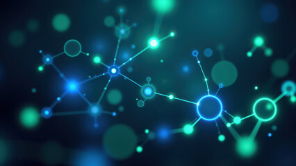 Magnesium Glycinate molecular structure highlighted with vibrant colors and glows against a dark background, indicating energy or connection.