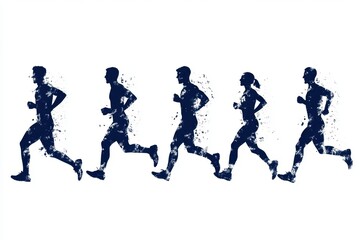 Running silhouette sequence with ink splatter effect	