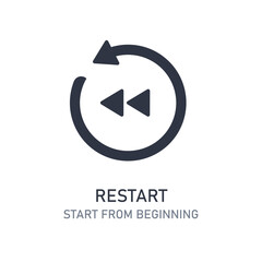 Fototapeta premium Conceptual sign of restart. Isolated Vector illustration